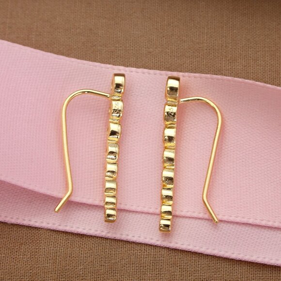 NEW Gold Crawler Earrings, Ear Climber, Minimalist Cuff Earrings, Gift For Women - Picture 9 of 12